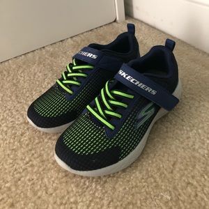 Almost new, boys Skechers blue-green-gray sneakers